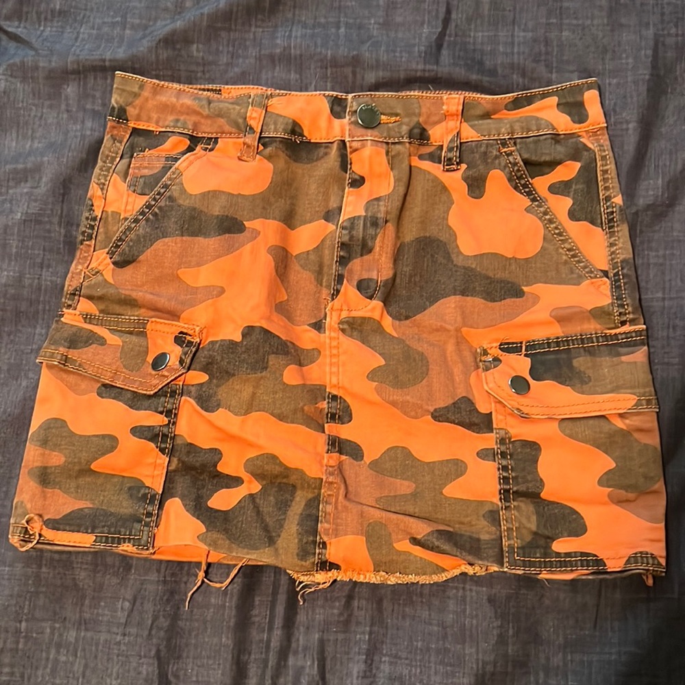 Orange camo skirt